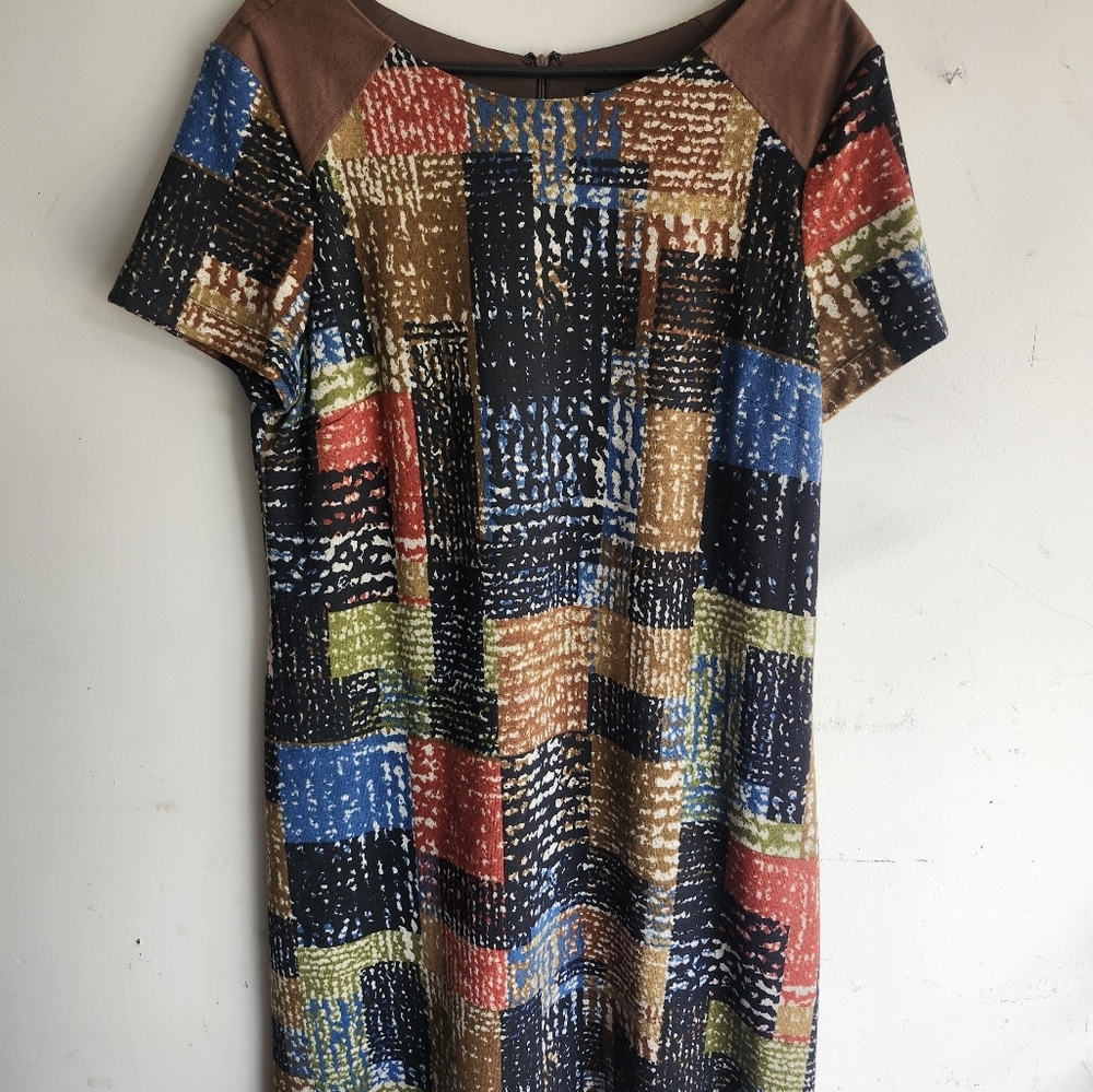 Colorful Patchwork Midi Dress